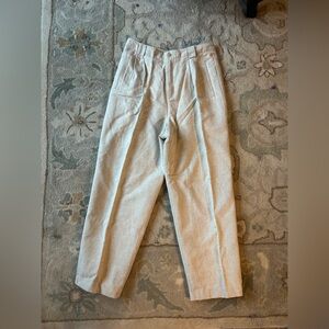 Vintage pleated linen and cotton pants